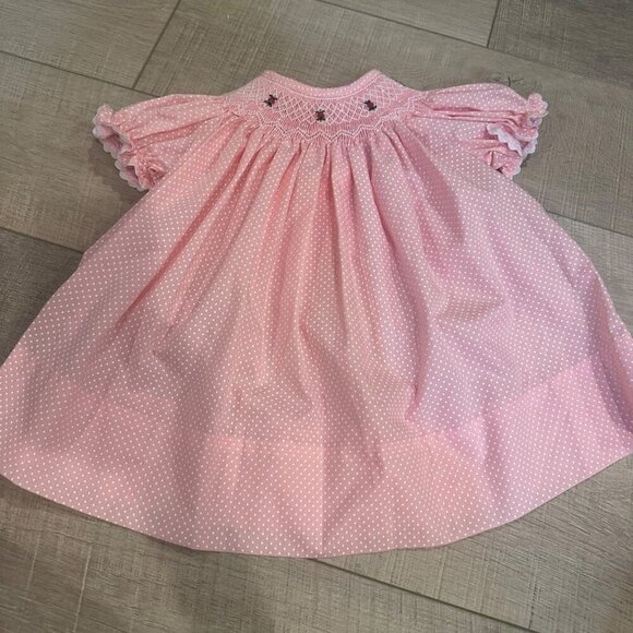 SMOCKED FROCKS GIRLS SIZE 3M SMOCKED PINK DRESS - Picture 2 of 7